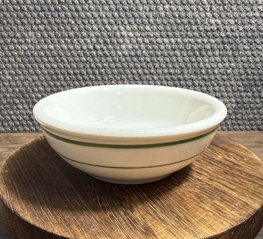 Buffalo China Restaurant Ware Soup Cereal Chili Bowl Green Stripes 5.25"